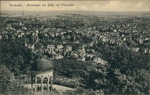 Ansichtskarte Wiesbaden Blick vom Neroberg auf die Stadt 1914 