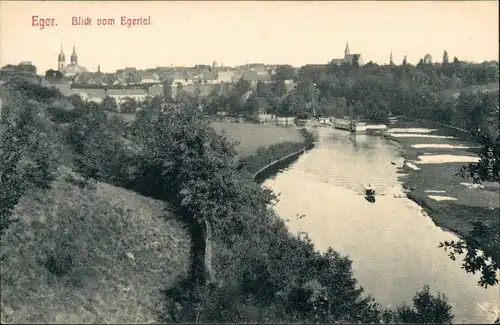 Ansichtskarte Ansichtskarte Eger Cheb Blick ins Egertal Ansichtskarte 1909
