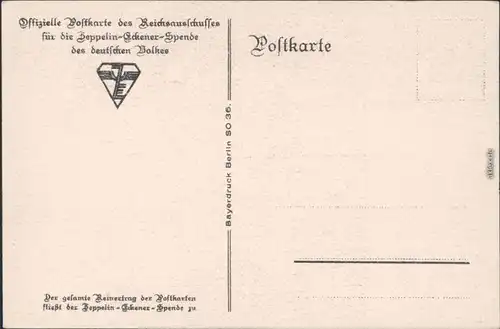 Ansichtskarte  Luftschiff - Zeppelin-Eckener-Spende 1920