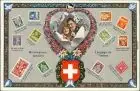 Ansichtskarte _Schweiz Allgemein Briefmarken Schweiz - Liebespaar 1918 