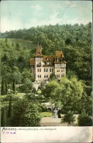 Ansichtskarte Meißen Waldschößchen mit Stadtpark 1906 