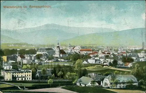 Bad Warmbrunn-Hirschberg (Schlesien)  Jelenia Góra Blick auf die Stadt 1915