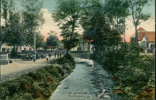 Ansichtskarte Reichenau in Sachsen Bogatynia Straßenpartie b Zittau 1913