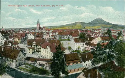 Ansichtskarte Reutlingen Straßenblick und Panorama 1913 