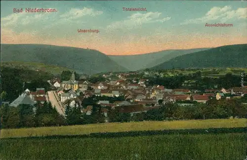 Ansichtskarte Niederbronn Niederbronn-les-Bains Straßenblick und Stadt 1916 