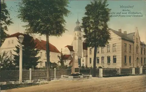 Weigsdorf  Wigancice Żytawskie  Straße, Kirche b Reichenau Bogatynia  1917