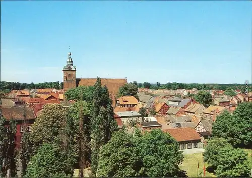 Ansichtskarte Wittstock/Dosse Marienkirche mit Blick über die Stadt 1989