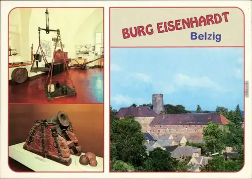 Ansichtskarte Bad Belzig Burg Eisenhardt - Ratswaage, Steinbrücke 1995