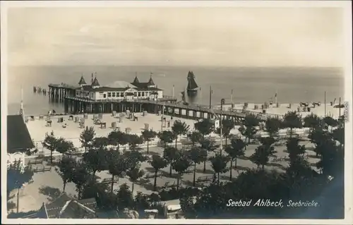 Ansichtskarte Ahlbeck (Usedom) Promenade und Seebrücke 1929 