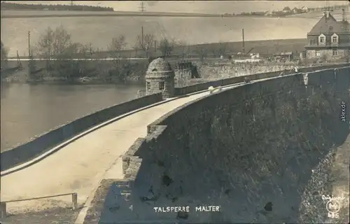 Dippoldiswalde Talsperre Malter - Staumauer (Privatfotokarte) 1928 