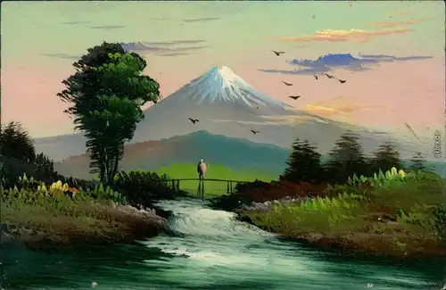 Fuji (Shizuoka) Fuji-shi (富士市) Fuji / Fudschijama (Vulkan) - Gemälde 1908