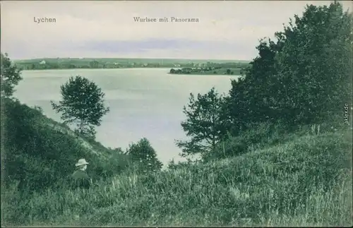 Ansichtskarte Lychen Wurlsee und Stadt 1909 