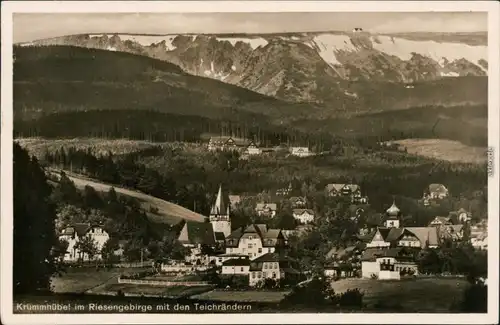 Krummhübel Karpacz Panoramablick im Riesengebierge mit den Teichrändern 1937