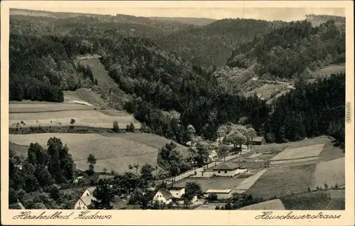 Ansichtskarte Bad Kudowa Kudowa-Zdrój Heuscheuerstraße mit Panorama 1936