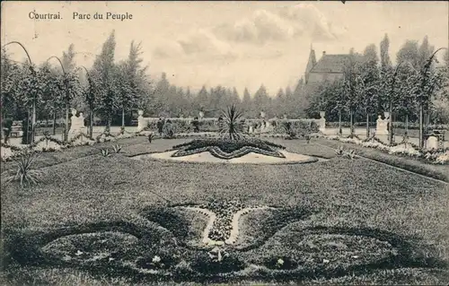 Ansichtskarte Ansichtskarte Kortrijk Courtrai Parc du Peuple/Volkspark 1914