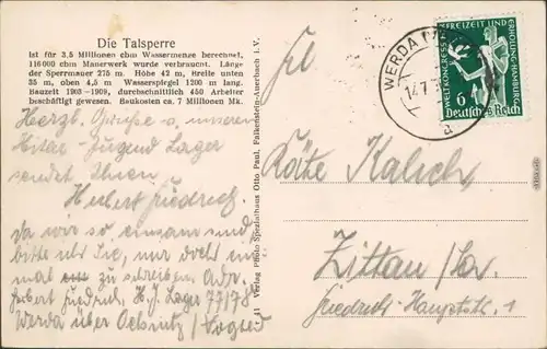 Ruppertsgrün (bei Plauen)-Pöhl 4 Bild Talsperren der Stadt Plauen 1930 