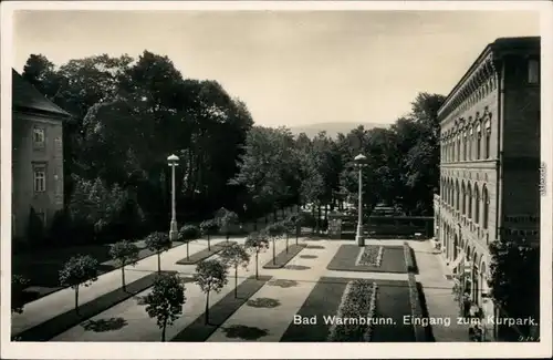 Bad Warmbrunn-Hirschberg (Schlesien)  Jelenia Góra Straßenpartie Eingang  1930