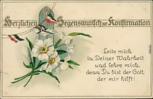 Ansichtskarte  Konfirmation - Patriotika 1917 Prägekarte