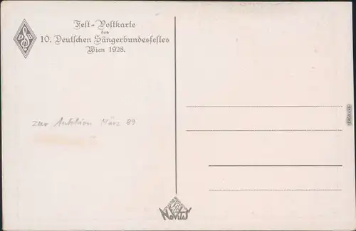 Ansichtskarte Wien Künstlerkarte Franz Schubert Sängerbundestreffen 1928 