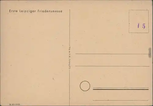 Künstlerkarte Ansichtskarte Leipzig Erste Leipziger Friedensmesse  Bach 1955