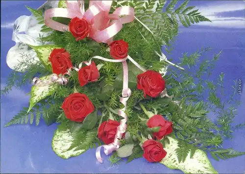 Ansichtskarte  Rosen Blumenstrauß 1995
