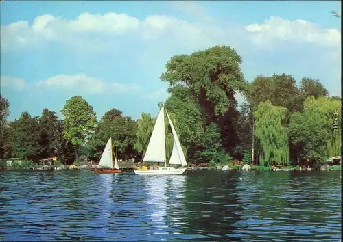Ansichtskarte Schmöckwitz-Berlin Zeuthener See mit Segelbooten 1985