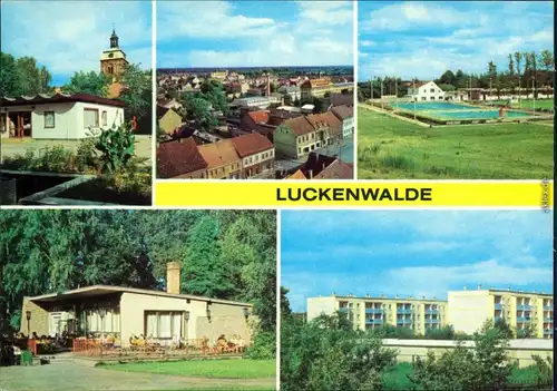 Luckenwalde An Platz der Jugend, Teilansicht, Schwimmbad X.   Neubauten 1983