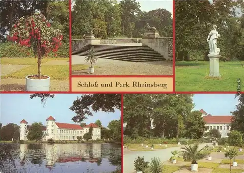Ansichtskarte Rheinsberg Schloßpark - Schloss mit Schloßteich 1987