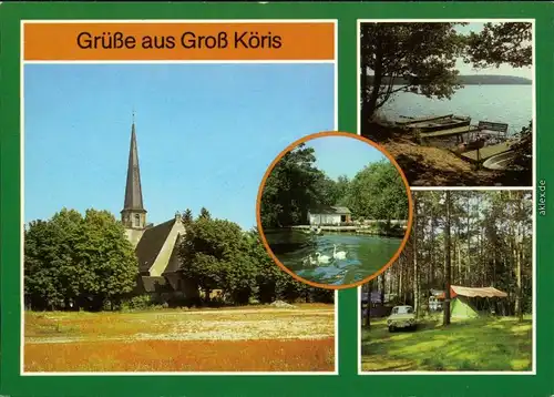 Groß Köris Kirche, Moddergraben, Kleinköriser See, Campingplatz D/61  1987