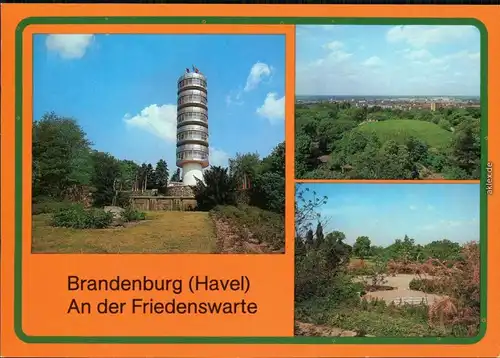Ansichtskarte Brandenburg an der Havel Friedenswarte, Volkspark Marieberg 1986