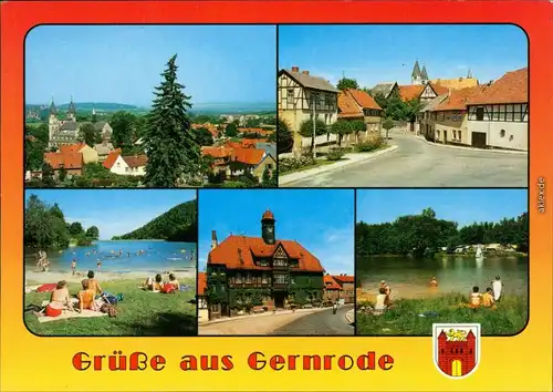 Gernrode- Quedlinburg Kirche, Ortsmotiv  Campingplatz am See 1995