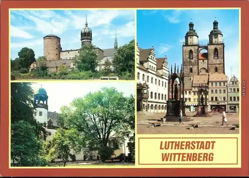 Wittenberge Schloß und Schloßkirche, Markt mit Stadtkirche, Lutherhof 1995