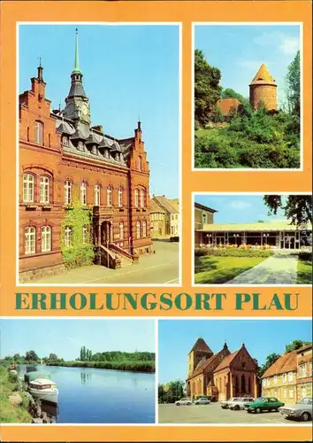 Plau (am See) Rathaus, Burgturm, Ferienheim des Ingenieurhochbau Berlin 1981