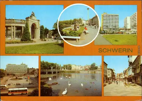 Schwerin Schloß  Innenhof, Pfaffenteich Hotel Stadt  Hermann-Matern-Straße 1982