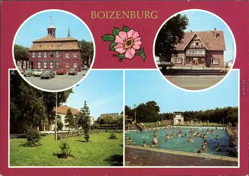 Boizenburg (Elbe) Rathaus, Konsum-Gaststätte   Boizenburg  Freibad  Boize 1983