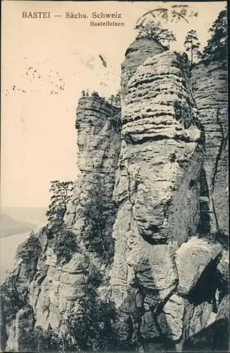Ansichtskarte Rathen Basteifelsen (Sächsische Schweiz) 1921