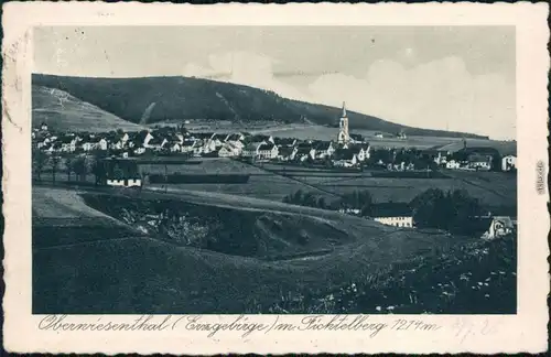 Ansichtskarte Oberwiesenthal Panoramablick mit Fichtelberg (1214 m) 1929