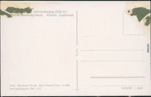 Ansichtskarte Reinharz Genesungsheim Freundschaft - Kleiner Speisesaal 1962