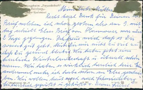 Ansichtskarte Reinharz FDGB-Genesungsheim Freundschaft - Innenansicht 1961