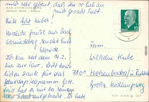 Ansichtskarte Bad Schmiedeberg Städtisches Kurhaus 1971