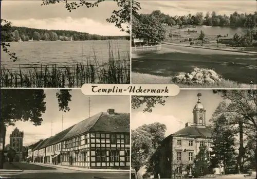 Ansichtskarte Templin Templiner See - Ratssee, Berliner Straße, Rathaus 1972