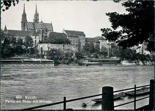 Ansichtskarte Basel Basler Münster 1959