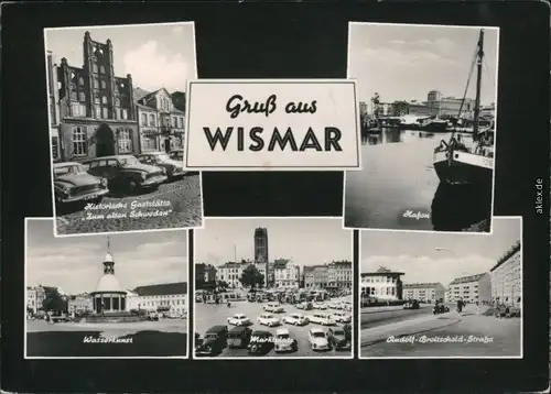 Wismar Wasserkunst, Hafen, Marktplatz, Historische Gaststätte Schweden 1967