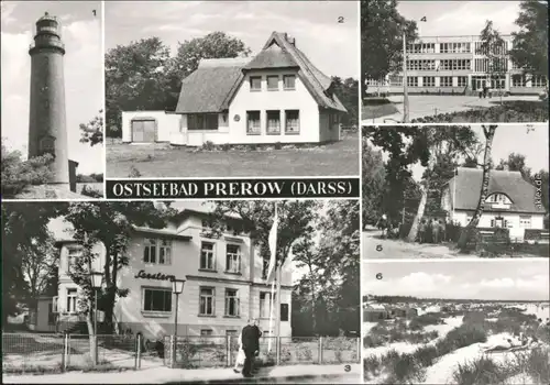Prerow Leuchtturm,  Erholungsheim, Oberschule, Rat der Gemeinde, Zeltplatz 1983
