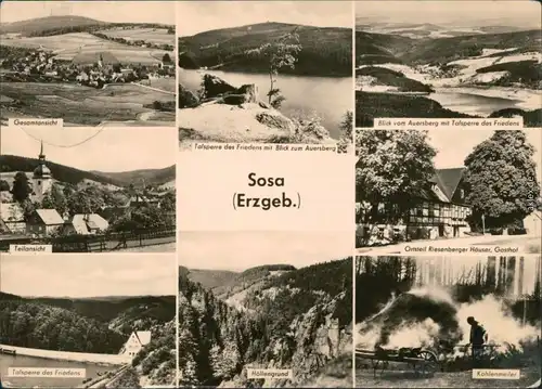 Sosa (Erzgebirge)-Eibenstock  Kohlenmeiler, Höllengrund Foto Ansichtskarte 1963