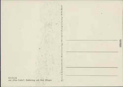 Ansichtskarte  Glück aus "Eine Liebe" - Radierung von Max Klinger 1956