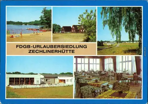 Zechlinerhütte Rheinsberg Badestelle und Bootssteg am Tietzowsee,  1985