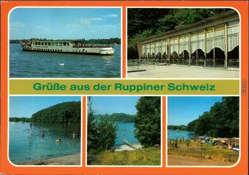 Neuruppin MS Theodor Fontane auf dem Ruppiner See, Konsum-Gaststätte  1985