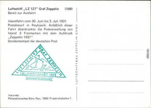 Ansichtskarte  Luftschiff Graf Zeppelin LZ 127 - in der Halle 1971
