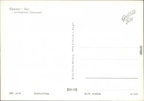 Ansichtskarte Oberhof (Thüringen) Interhotel Panorama 1970